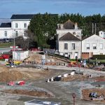photo aérienne quartier de la gare de Surgères