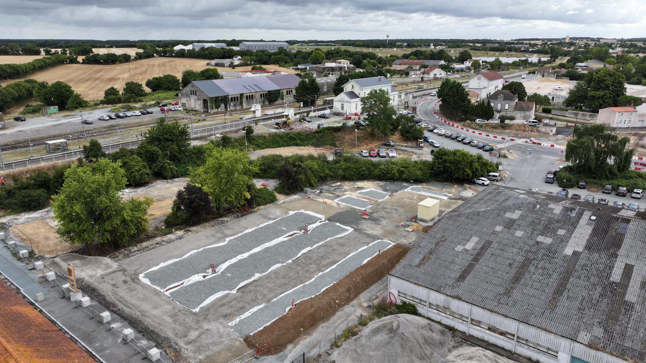 photo aérienne de la zone du PEM