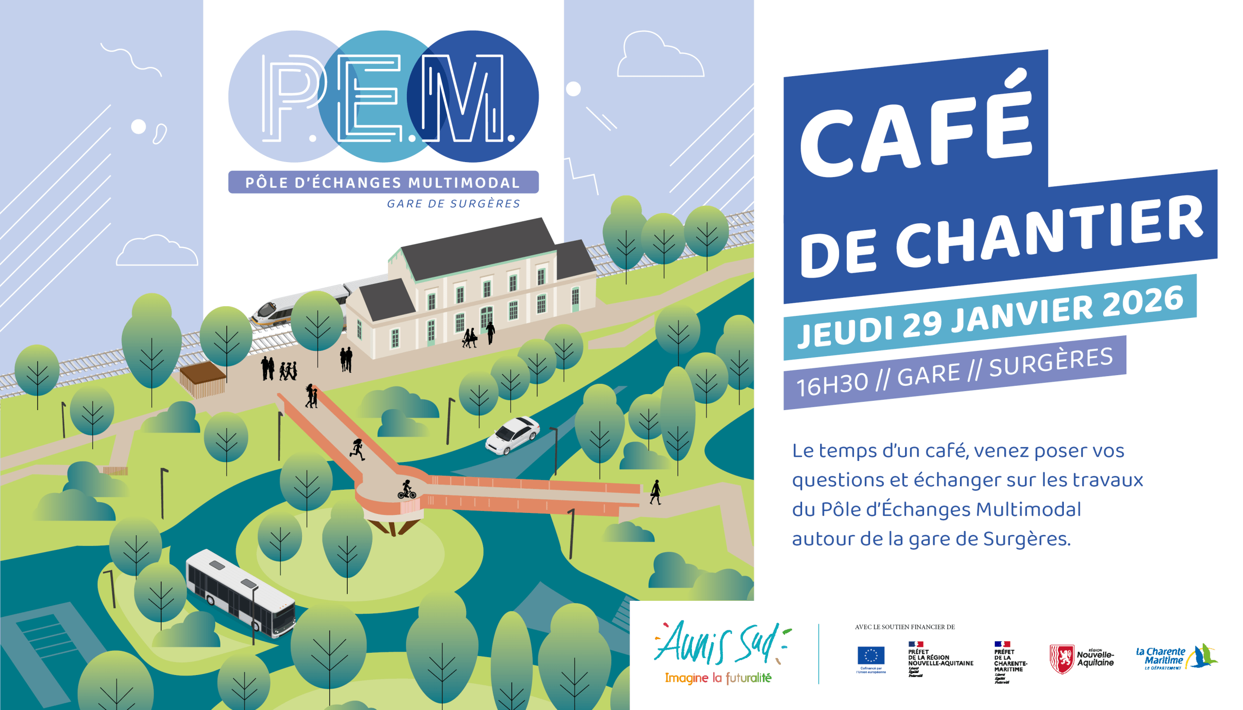 Café chantier du Pôle d'Échanges Multimodal de Surgères, janvier 2026