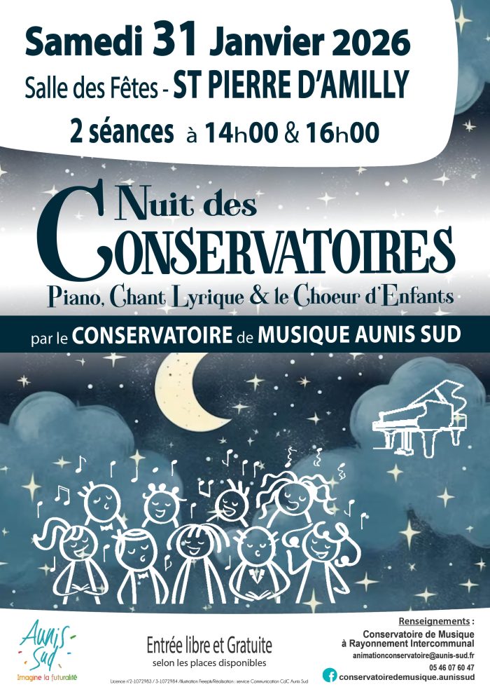 Nuit des conservatoires, Saint Pierre d'Amilly, 31 janvier 2026