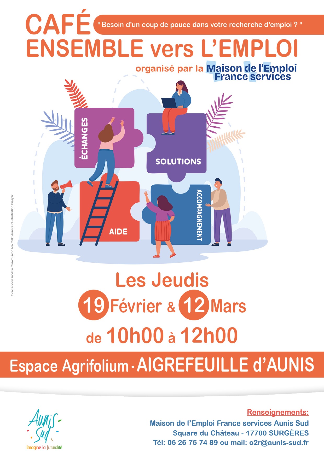 Café de l'emploi Aigrefeuille février et mars 2026