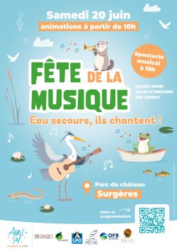 Affiche fête de la musique - Eau secours, ils chantent - spectacle musical à 18h