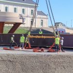 Pose des passerelles du PEM